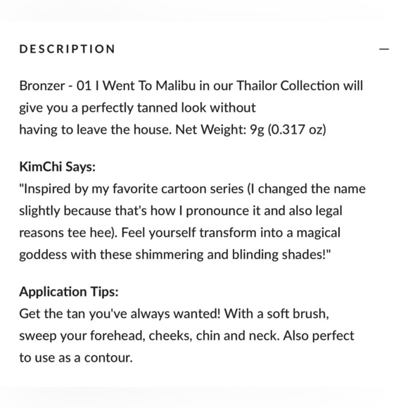 KimChi Chic Beauty Thailor Bronzer 01 I Went to Malibu Heart-Shaped Compact - Picture 8 of 10